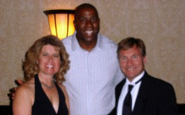 Magic Johnson with Mark and Sheila Cannon
