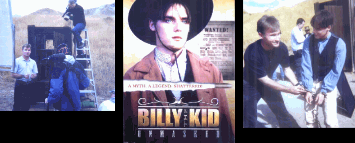 Billy the Kid on set photo collage